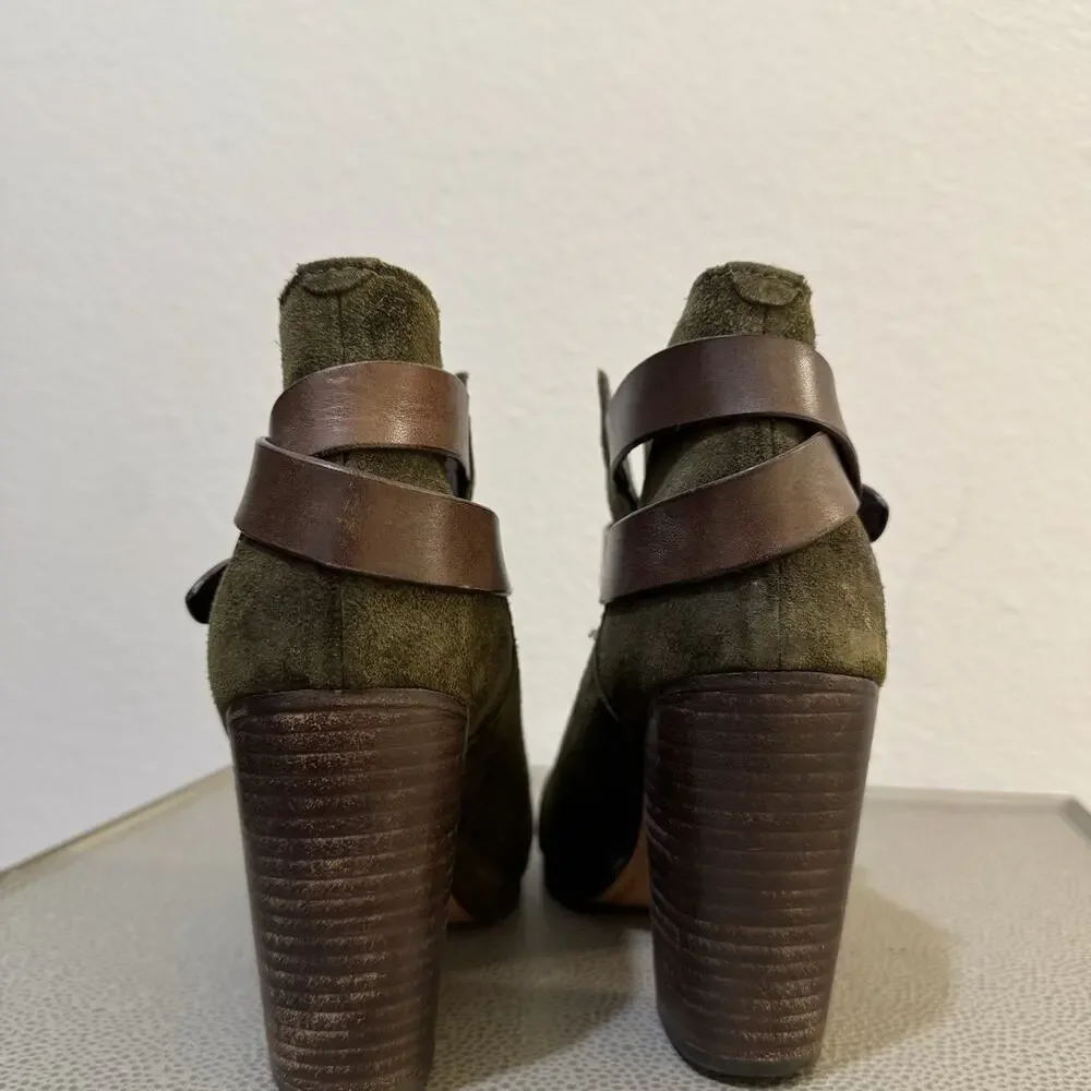Rag & Bone Ankle Boots Womens Shoes size EU40 Harrow Green Suede Leather Booties